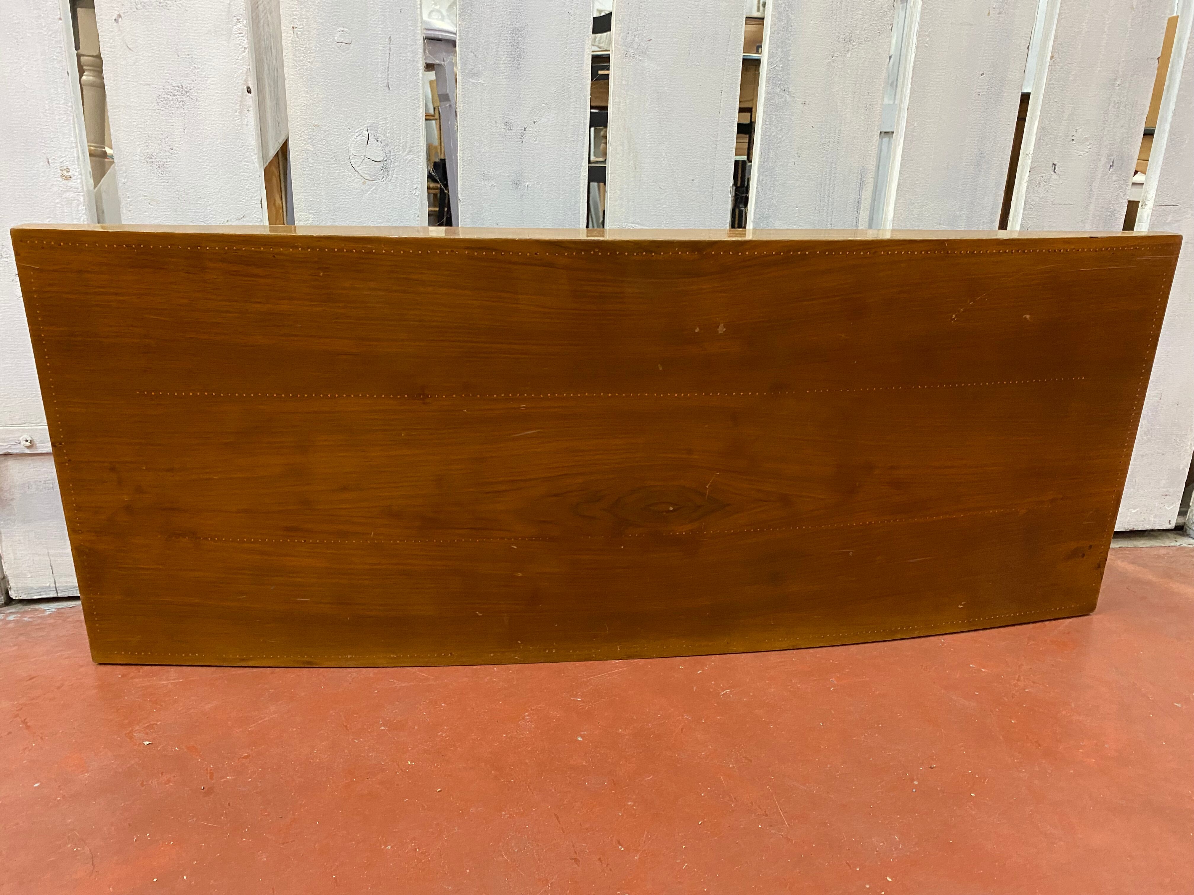 André Sornay walnut wooden headboard with brass nail assembly