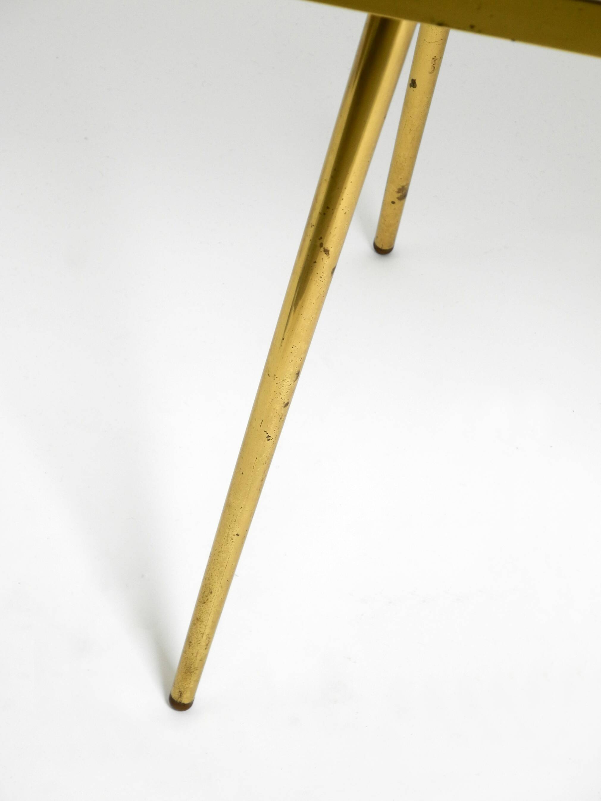 Beautiful Mid Century Modern brass side table with mosaic surface by Münche