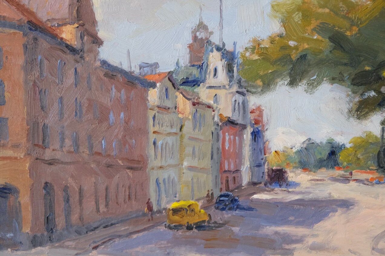 Gustav Berlin, Swedish Modern Landscape, Oil on Panel, 1962, Framed