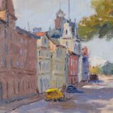 Gustav Berlin, Swedish Modern Landscape, Oil on Panel, 1962, Framed