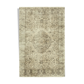 Tapis beige turc antique noué à la main 202 cm x 312 cm