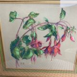 Old pastel Fuchsias framed