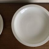 Set of 7 modernist flat plates Lunéville 1930 white earthenware