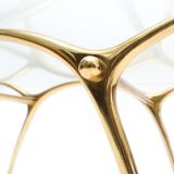 Table cocktail vintage brass and glass by kouloufi