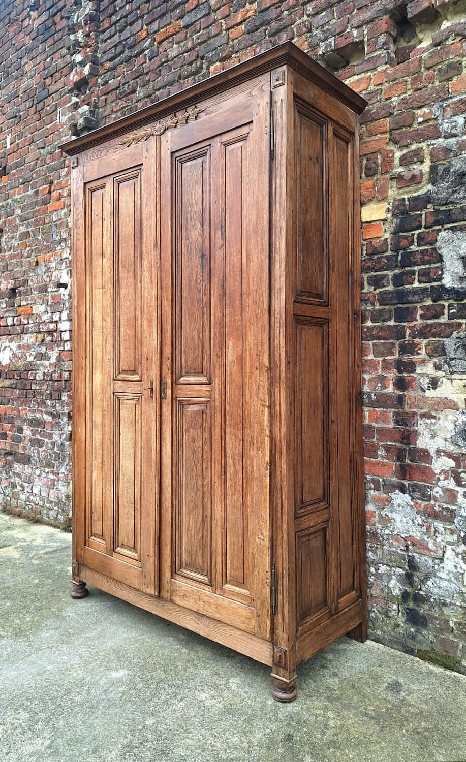 Very large antique wardrobe, vintage dressing furniture.