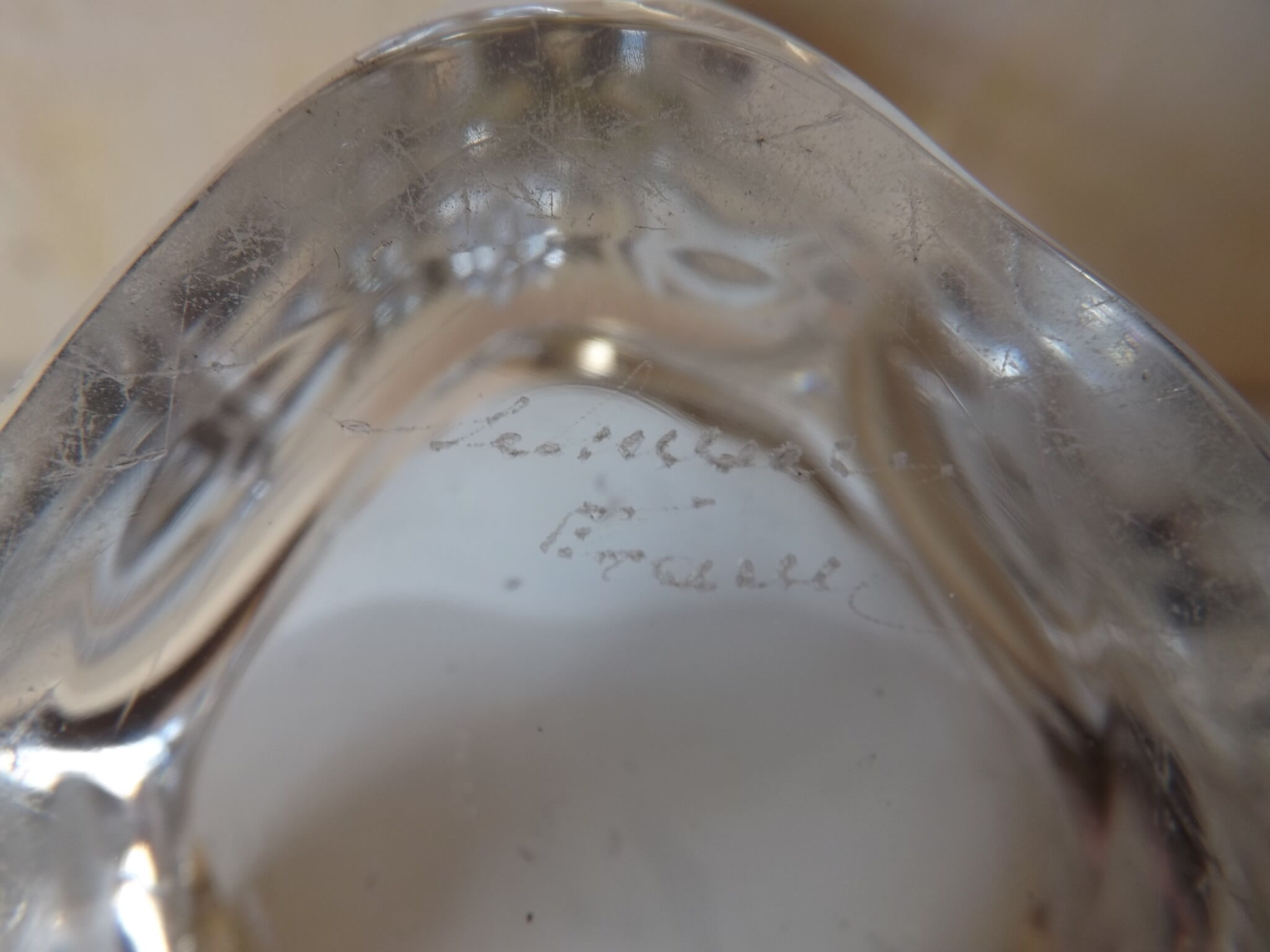 Candlestick in crystal signed Schneider vintage 1970