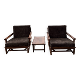 Fauteuils et table Mc Guire (ensemble de 3)