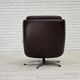 1970s, set of two swivel lounge chairs with footstool, leather.