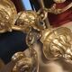 Silver metal candlestick 5 lights baroque style