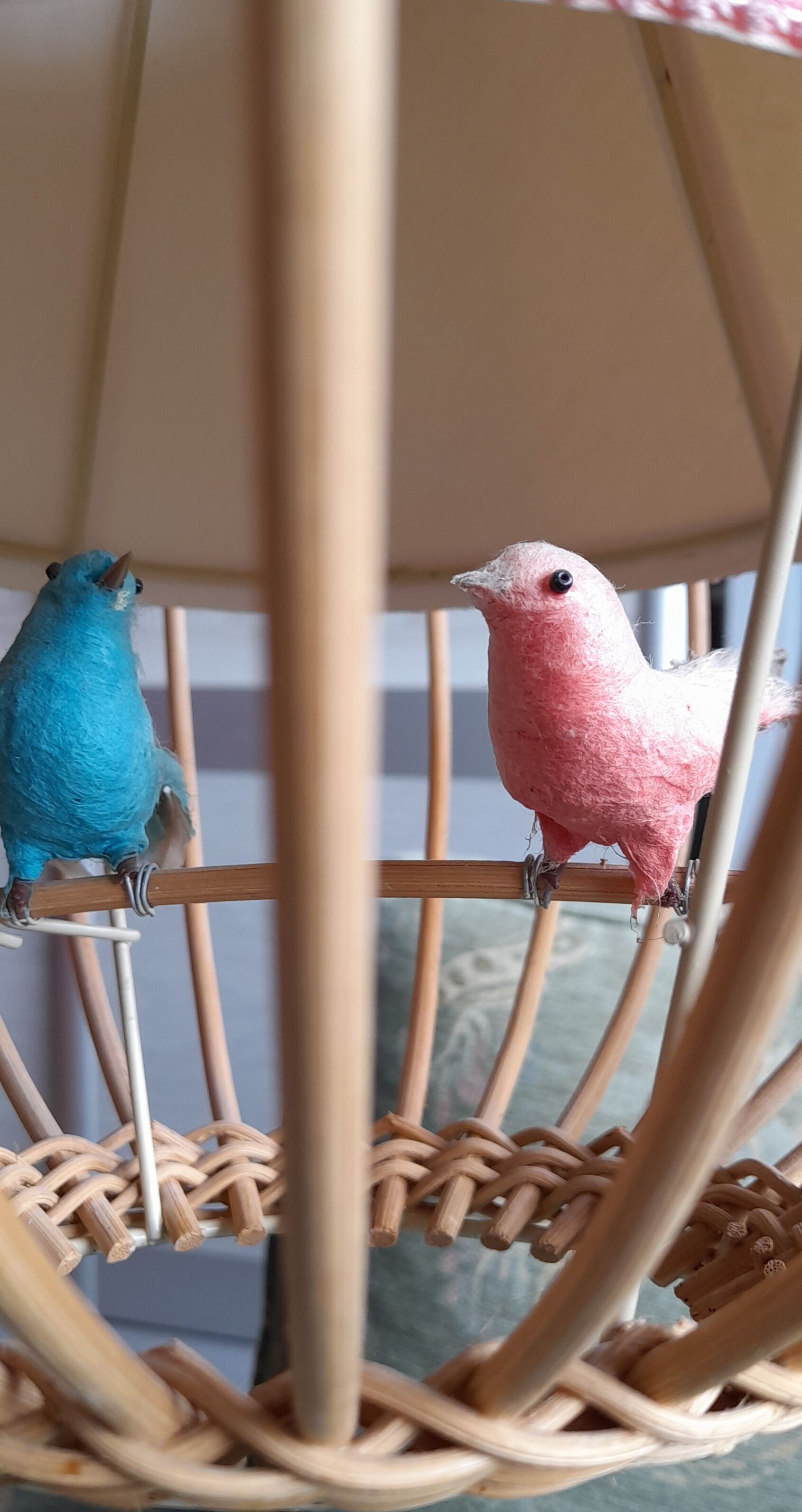 Suspension rattan bird cage 1960