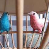 Suspension rattan bird cage 1960