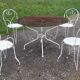 Garden furniture wrought iron and smoked glass 1900
