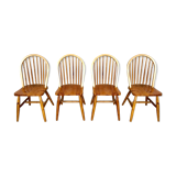 Series of 4 chairs in pine 1970