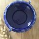 Blue & white marbled ceramic vase, pot cover