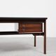 Midcentury Danish XL desk in rosewood and leather by Arne Vodder for Sibast