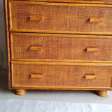 Commode en rotin vintage