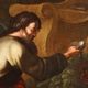 Ancient painting "The Baptism of the Eunuch" oil on canvas 17th century
