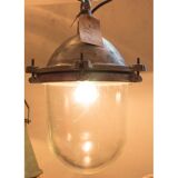 Lampe industriel en alu avec globe en verre