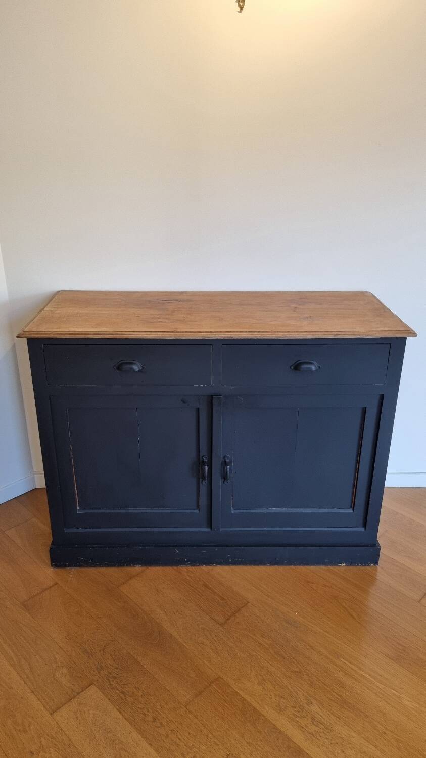 Antique oak and walnut sideboard