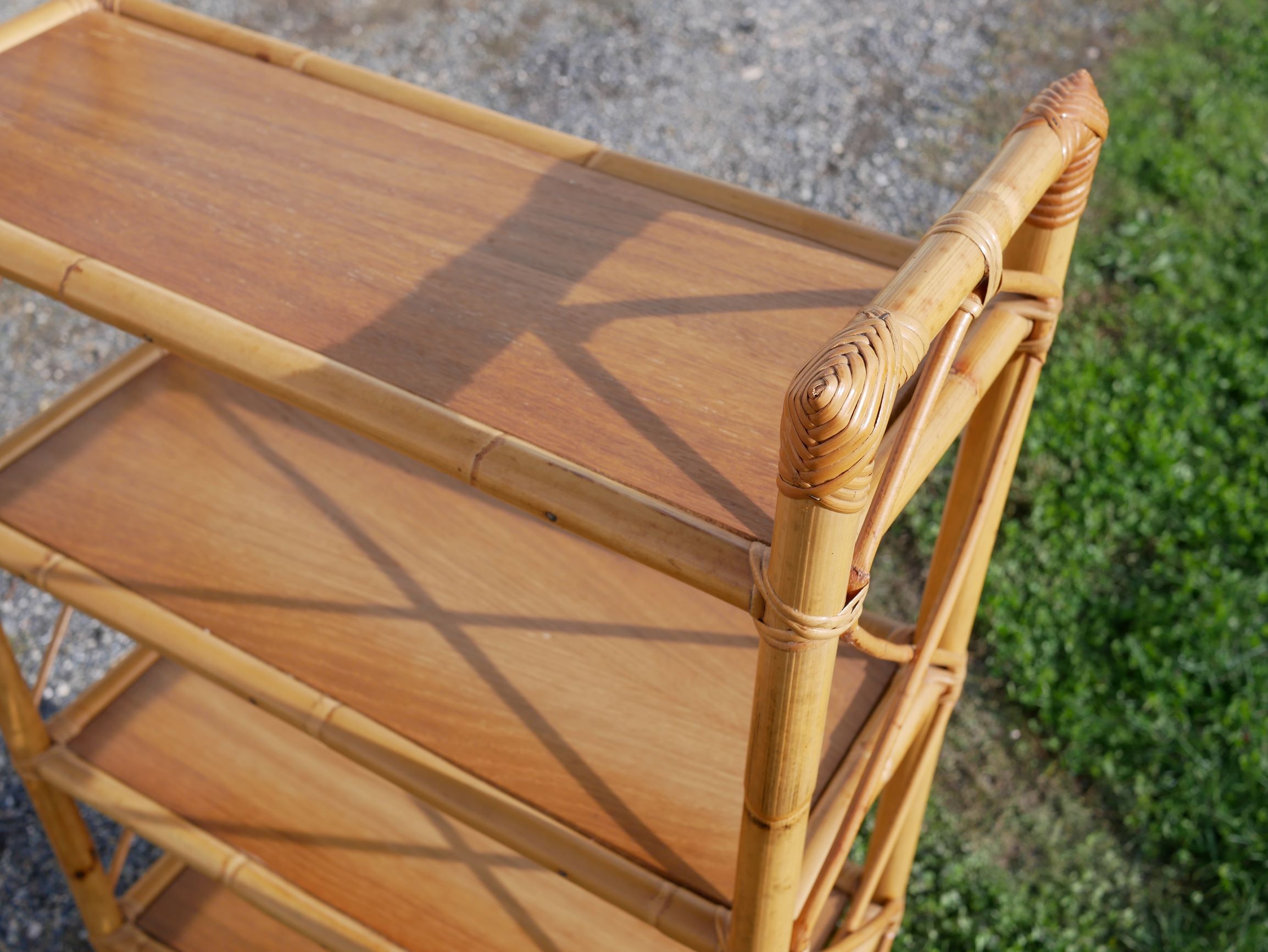 Vintage rattan shelf