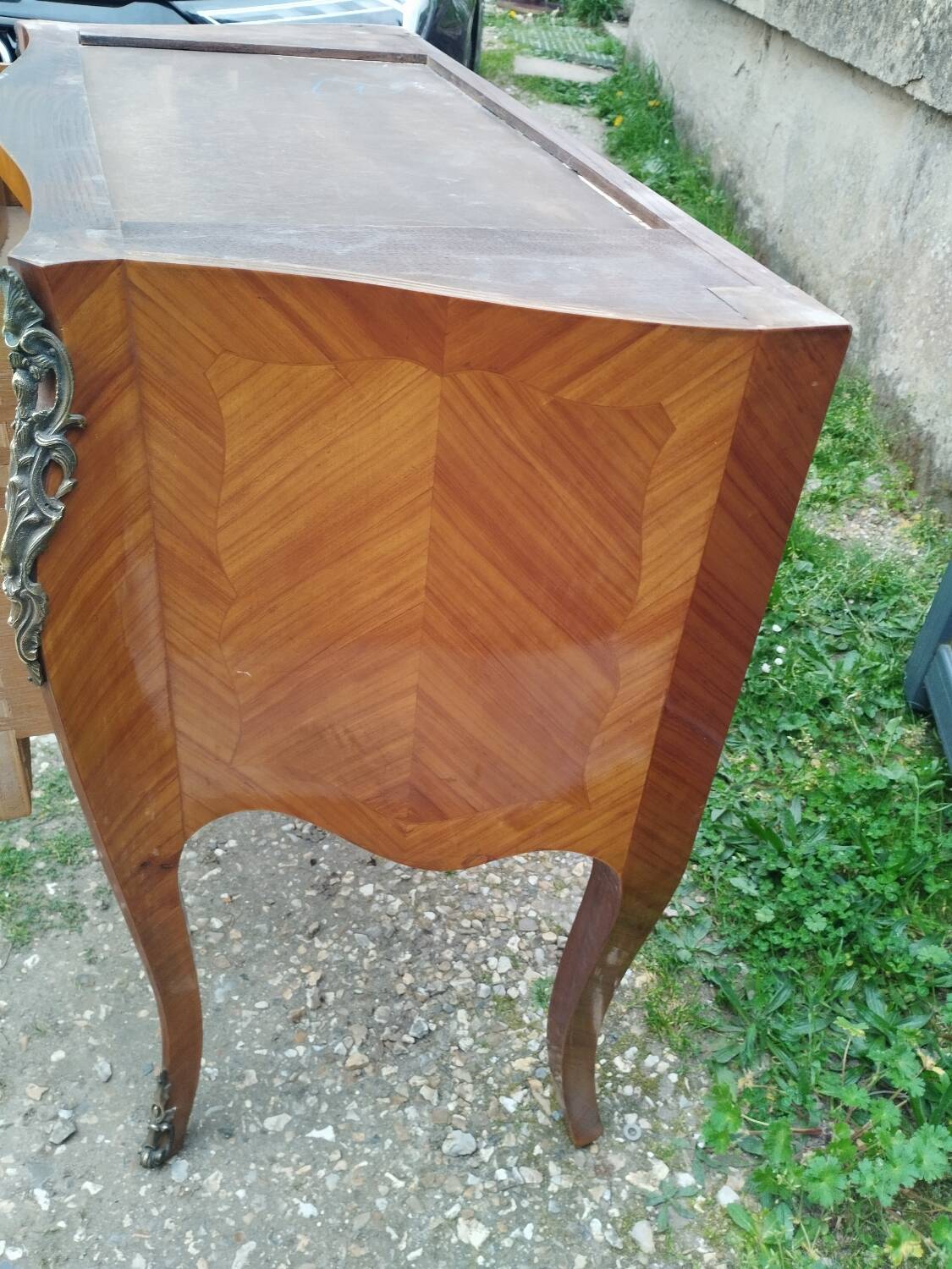 Antique Louis xvi style chest of drawers with marble top