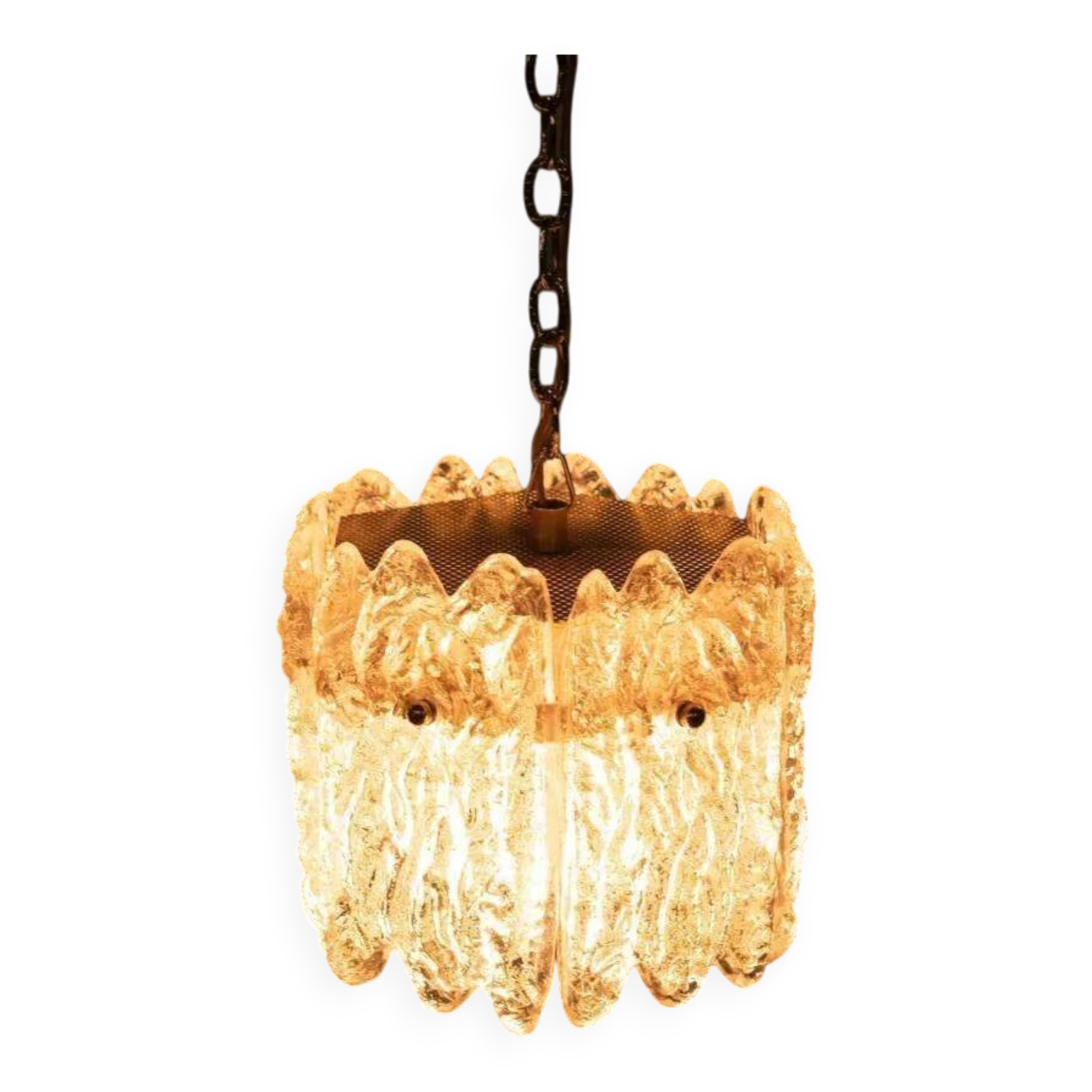Orrefors Vintage Glass Suspension, Space Age lamp by Fagerlund