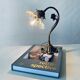 Vintage brass and glass flower lamp