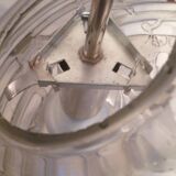 Set of 2 smoked glass ball suspensions by Doria Leuchten, Germany, 1970s.