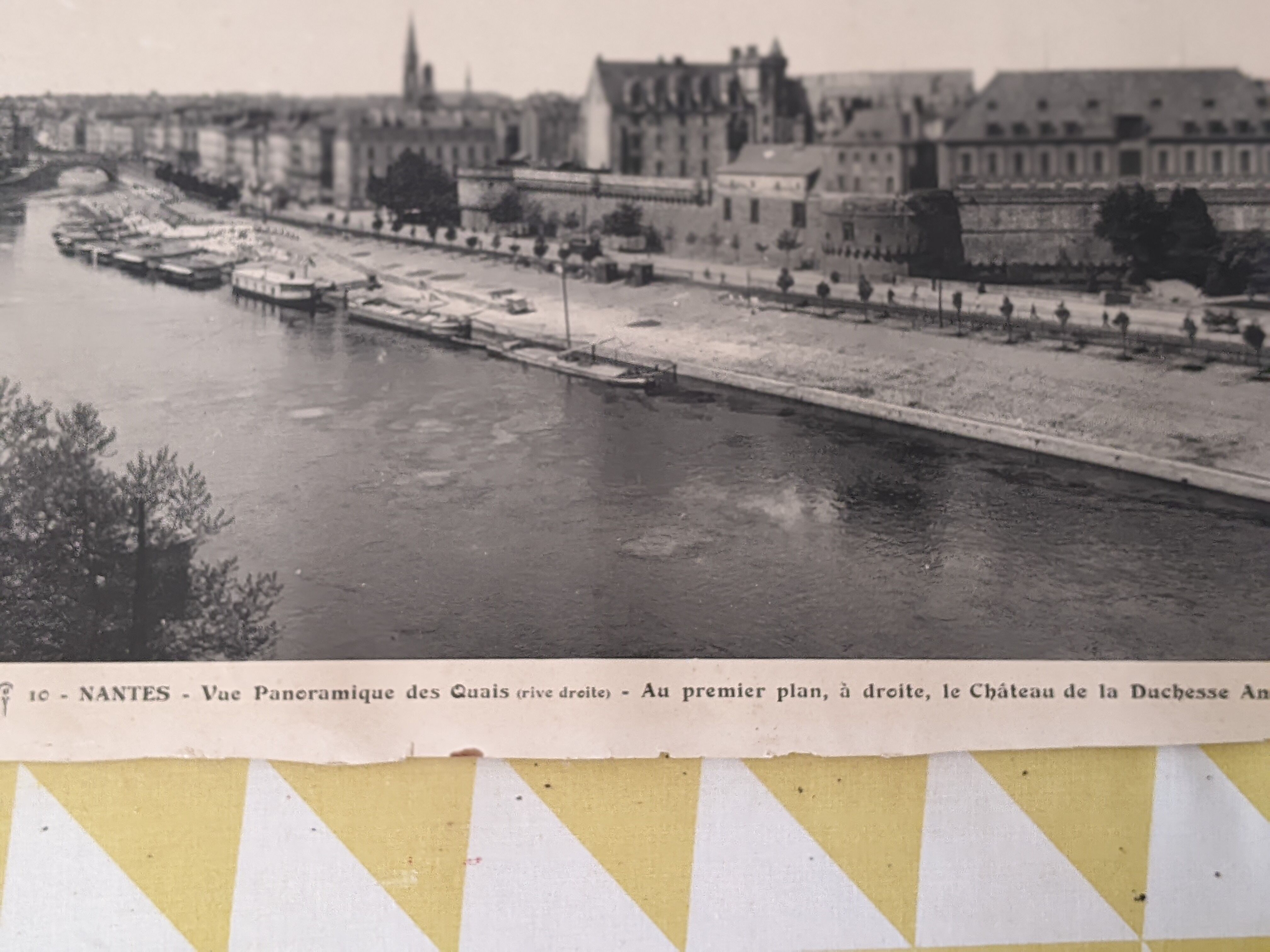 old panoramic poster of Nantes