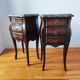 Paire de tables de chevet style Louis marbre noir