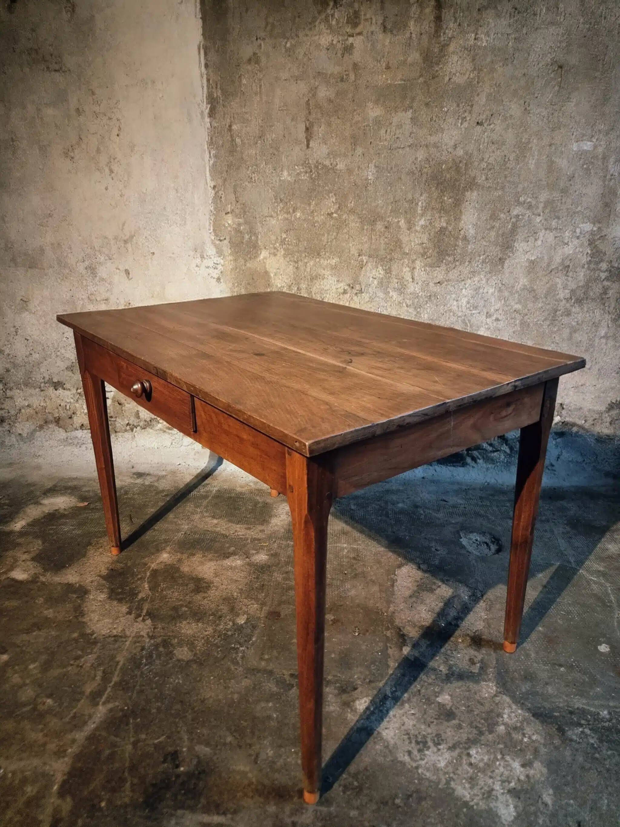 Antique French oak table, 19th century.