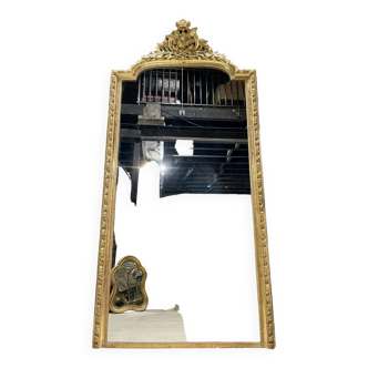 Fireplace mirror gilded wood "aux Colombes" period Napoleon III, XIX th 2m46 x 1m24