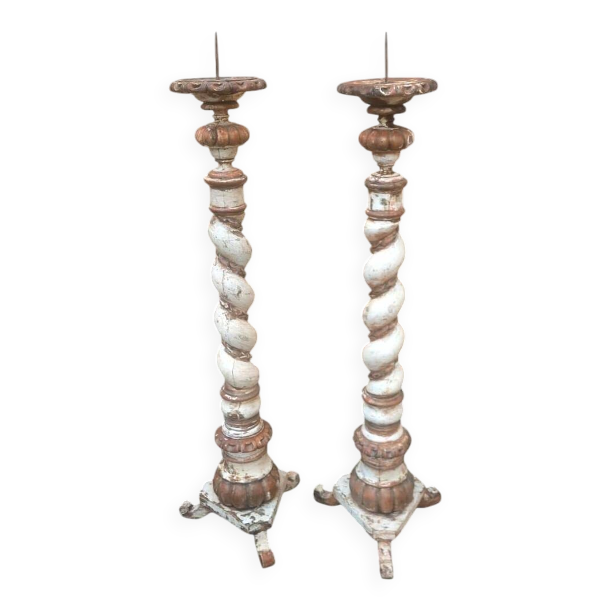 Pair of large antique torches from the 18th century.