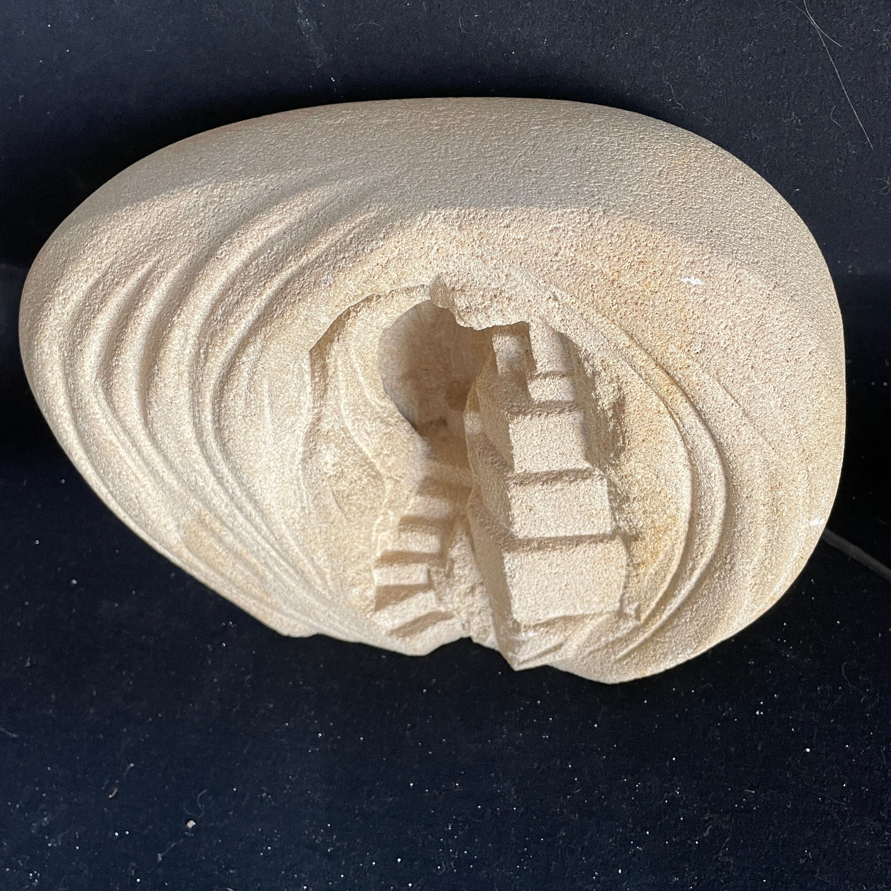 Arsene Galisson lamp in stone vintage design 1970