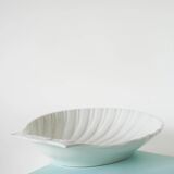Shell-shaped ceramic bowl, white, 1970
