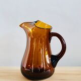Vintage amber blown glass decanter
