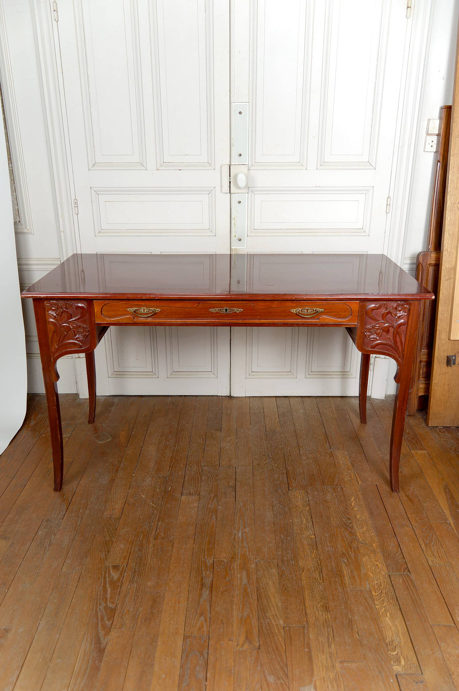 Art Nouveau / Jugendstil Desk, Carved Mahogany, Germany, Circa 1910