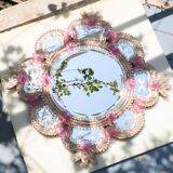 Exceptional Vintage Pink Murano Glass Wall Mirror