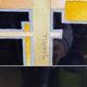 Old painting monique laville volcanic eruption + black wood frame