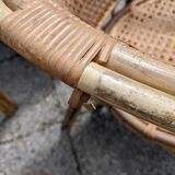 Set of 4 rattan armchairs