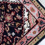 Tapis vintage indien Indo-Mahal fait main en laine – 61 x 88 cm – 1970s