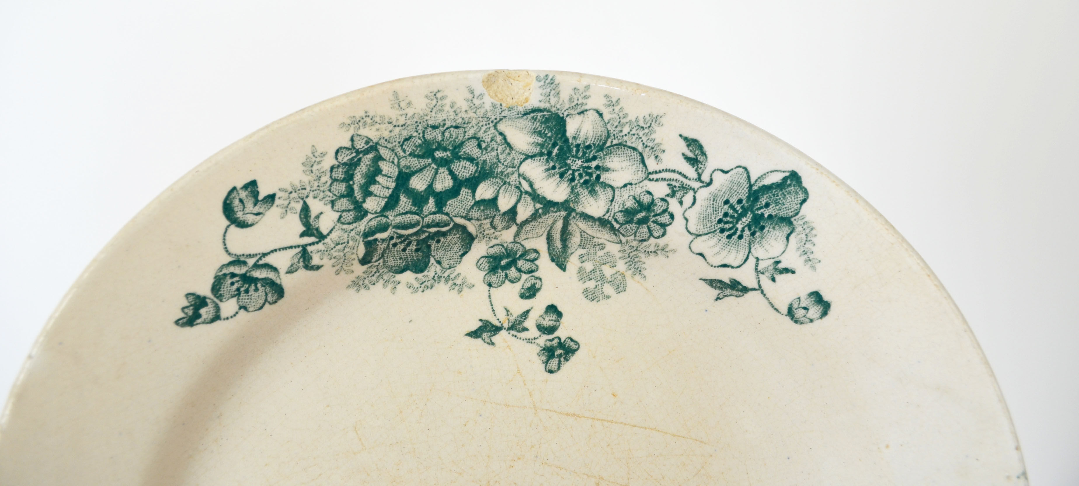4 flat plates "Anemones" iron earth