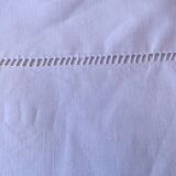 Old white linen sheet with days and monogram TD 168 X 300 cm