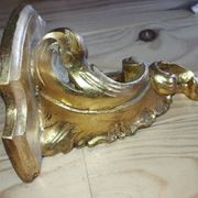 Wall console in rockwork – patinated gold decor, Louis XV style