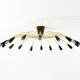 Huge 18-arm mid-century modern brass Sputnik ceiling lamp | Ø 113 cm