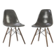 Paire de 2 chaises de salle à manger Eames DSW originales Herman Miller, gris éléphant