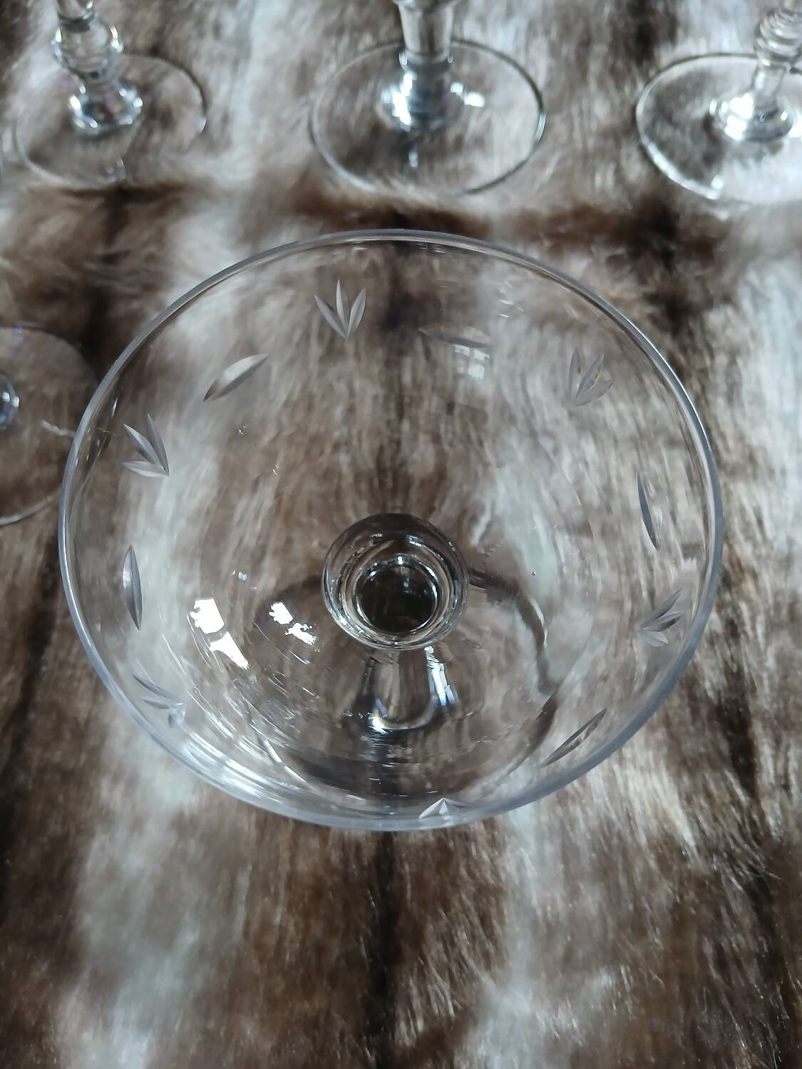 8 mismatched vintage champagne coupes
