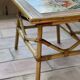 Rattan and ceramic coffee table leduc vallauris