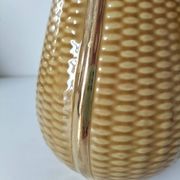 Corn cob slipware jug – gilded highlights