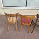 set of 6 mismatched vintage wooden bistro chairs